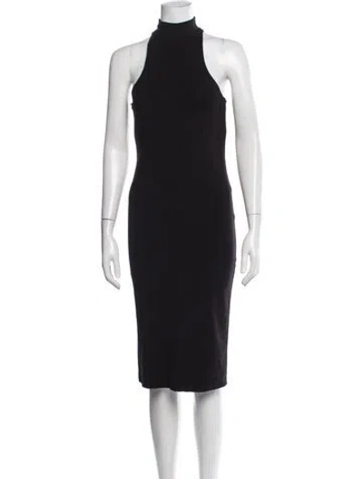 Pre-owned Hatch Bamboo Knee-length Dress In Black