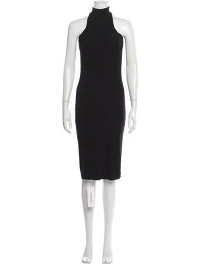 Pre-owned Hatch Bamboo Knee-length Dress In Black