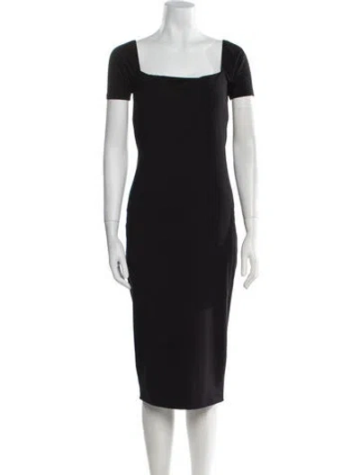 Pre-owned Hatch Bamboo Midi Length Dress In Black