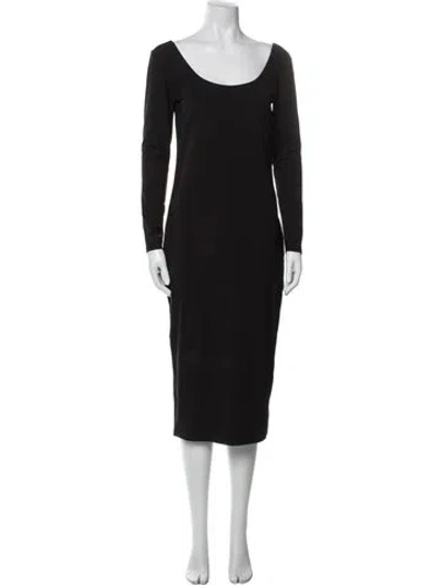 Pre-owned Hatch Bamboo Midi Length Dress In Black