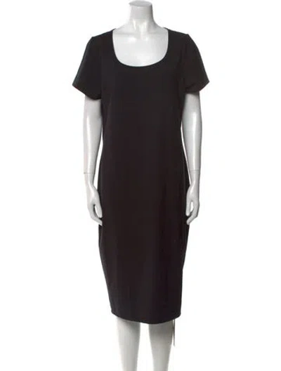 Pre-owned Hatch Bamboo Midi Length Dress In Black