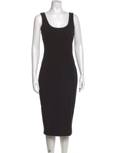 Pre-owned Hatch Bamboo Midi Length Dress In Black