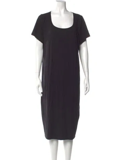 Pre-owned Hatch Bamboo Midi Length Dress In Black