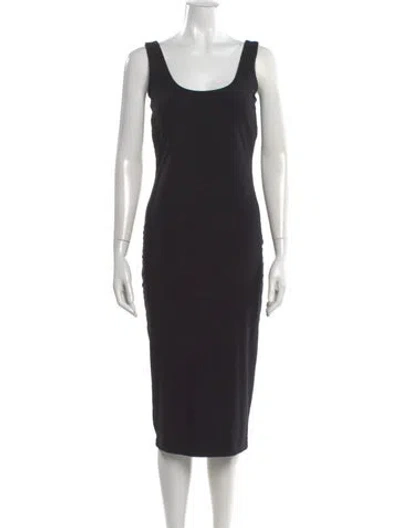 Pre-owned Hatch Bamboo Midi Length Dress In Black