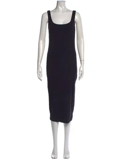 Pre-owned Hatch Bamboo Midi Length Dress In Black