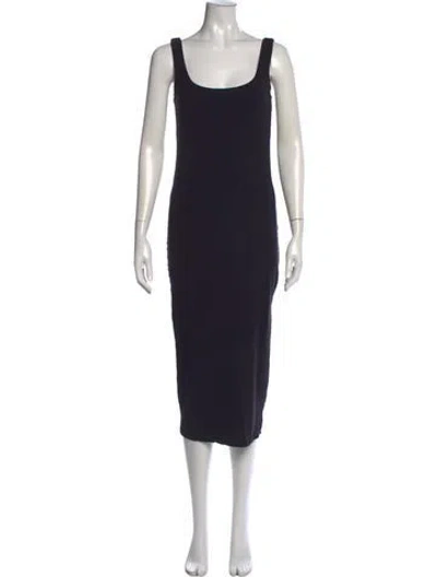 Pre-owned Hatch Bamboo Midi Length Dress In Black