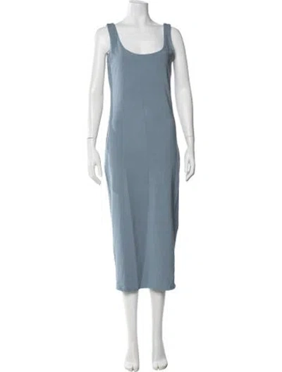 Pre-owned Hatch Bamboo Midi Length Dress In Blue