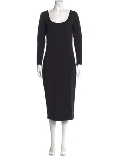 Pre-owned Hatch Bamboo Midi Length Dress W/ Tags In Black