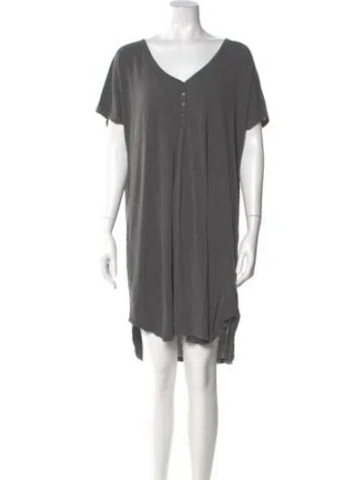 Pre-owned Hatch Bamboo Mini Dress In Gray
