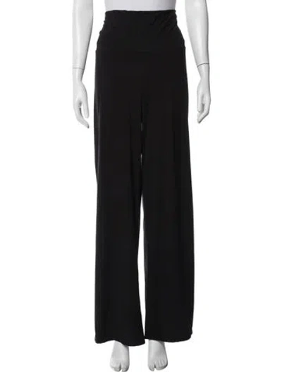 Pre-owned Hatch Bamboo Wide Leg Pants In Black