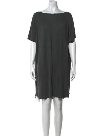 Pre-owned Hatch Bateau Neckline Knee-length Dress In Gray