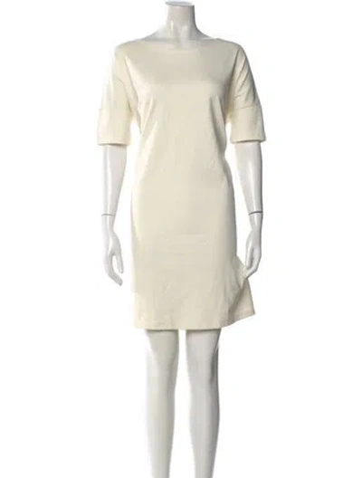 Pre-owned Hatch Bateau Neckline Knee-length Dress In Neutral