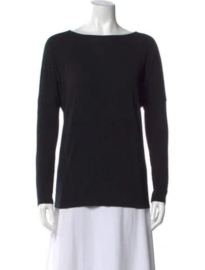 Pre-owned Hatch Bateau Neckline Long Sleeve Top In Blue