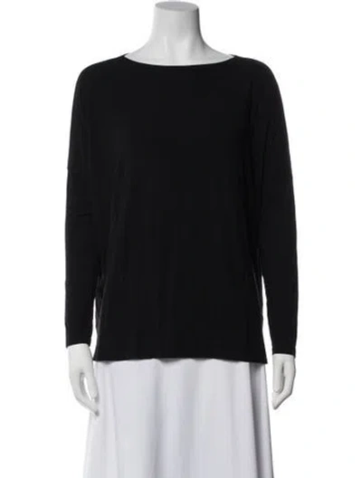 Pre-owned Hatch Bateau Neckline Long Sleeve Top In Blue