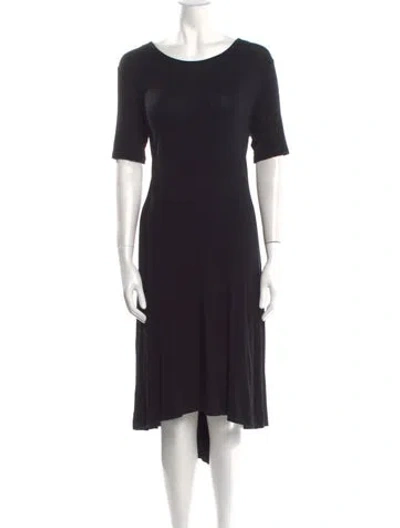 Pre-owned Hatch Bateau Neckline Midi Length Dress In Black