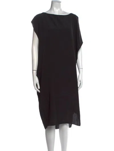 Pre-owned Hatch Bateau Neckline Midi Length Dress In Black