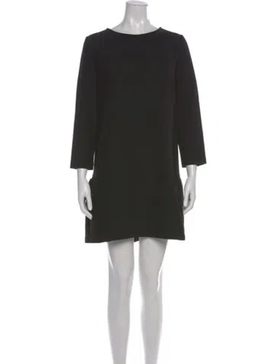 Pre-owned Hatch Bateau Neckline Mini Dress In Black