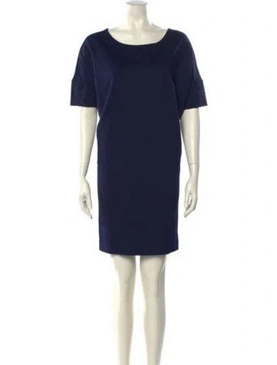 Pre-owned Hatch Bateau Neckline Mini Dress In Blue