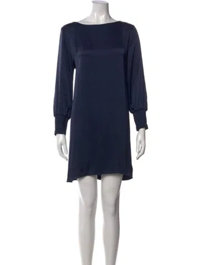 Pre-owned Hatch Bateau Neckline Mini Dress In Blue