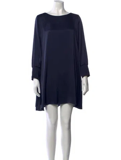 Pre-owned Hatch Bateau Neckline Mini Dress In Blue