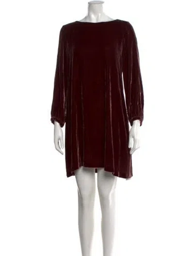 Pre-owned Hatch Bateau Neckline Mini Dress In Burgundy