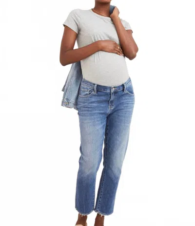 Hatch Boyfriend Maternity Jean In Indigo In Blue