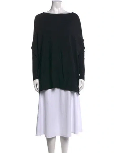 Pre-owned Hatch Cashmere Bateau Neckline Sweater In Black