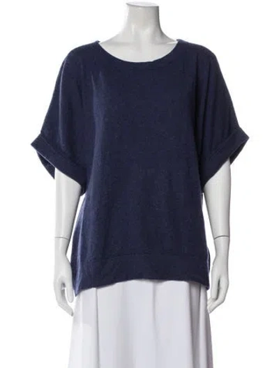 Pre-owned Hatch Cashmere Crew Neck Top In Blue