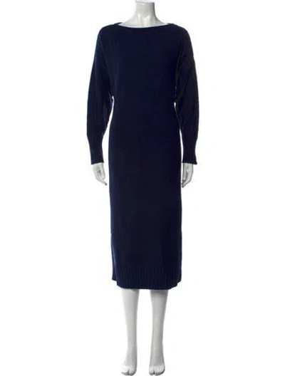 Pre-owned Hatch Cashmere Midi Length Dress In Blue
