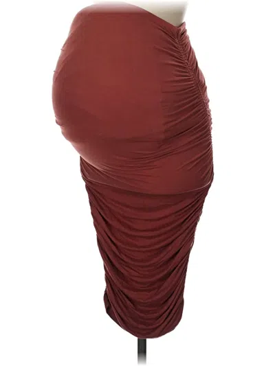 Pre-owned Hatch Casual Skirt In Burgundy