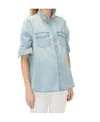 Hatch Collection Denim Maternity Nursing Friendly Shirt In Light Wash