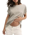 Hatch Collection Everyday Maternity Linen T-shirt In Heather Grey