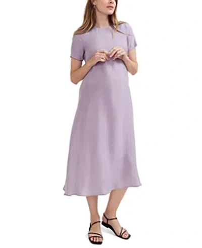 Hatch Collection James Dress Maternity Midi Dress In Lilac