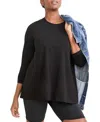 Hatch Collection Long Sleeve Maternity T-shirt In Black