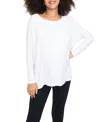Hatch Collection Long Sleeve Maternity T-shirt In White