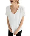Hatch Collection Perfect Maternity Vee T-shirt In White