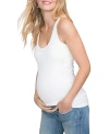 Hatch Collection Ribbed Maternity Tank Top In White