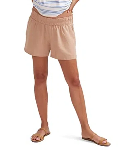 Hatch Collection The Asher Under The Bump Maternity Short In Sandstone