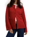 Hatch Collection The Celine Contour Maternity Cardigan In Red