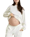 Hatch Collection The Dina Boucle Maternity Sweatshirt In Ivory