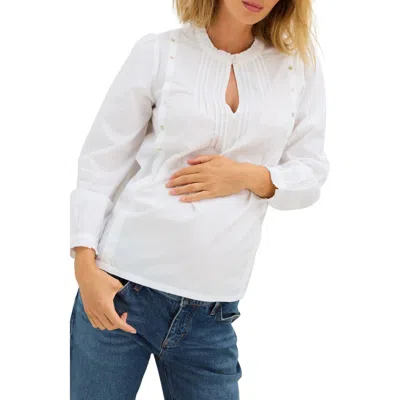 Hatch Collection The Elise Nursing Blouse In White