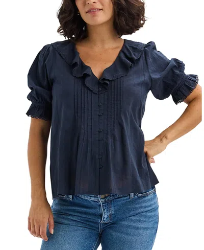 Hatch Collection The Lou Lou Nursing Blouse In Blue