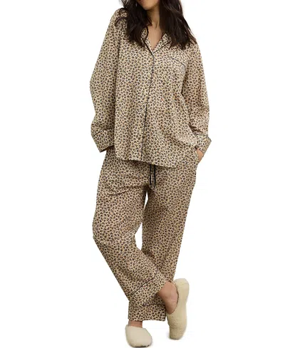 Hatch Collection The Maternity 2 Piece Pajama Set In Brown