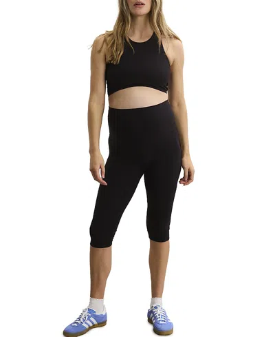 Hatch Collection The Maternity Bodyflex Capri Legging In Black
