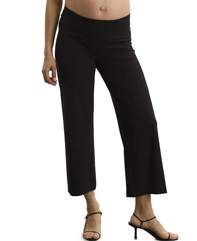 Hatch Collection The Maternity Bodyflex Crop Perfect Pant In Black