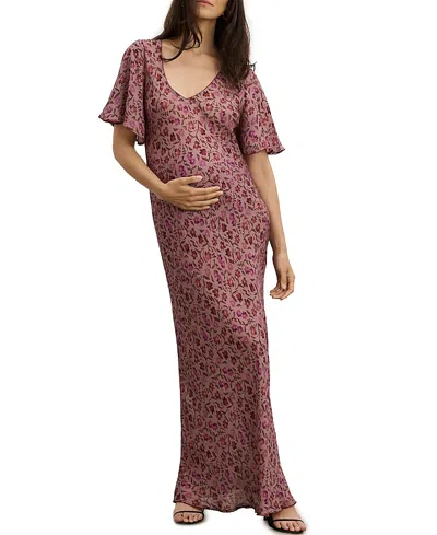 Hatch Collection The Mirabelle Bias Floral Maternity Dress