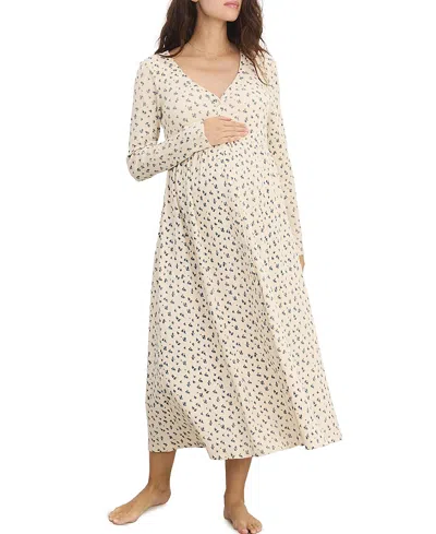 Hatch Collection The Printed Waffle Nursing Dress In Multi
