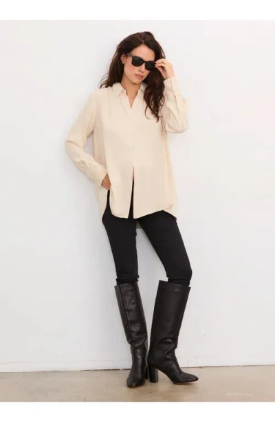 Hatch Collection The Slim Maternity Jean In Neutral