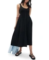 Hatch Collection The Softest Rib Maternity Nursing Friendly Tank Dress In Black