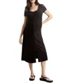 Hatch Collection The Softest Rib Nursing Midi Dress In Black